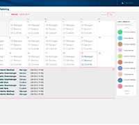 Interfaz web manager - Planning de usuarios  - 2016 - Al hacer click en cada día dentro de la interfaz del Planning es posible ver el personal que le toca trabajar, su puesto y horario. Interfaz web manager - Planning de usuarios  - 2016 - Al hacer click en cada día dentro de la interfaz del Planning es posible ver el personal que le toca trabajar, su puesto y horario.