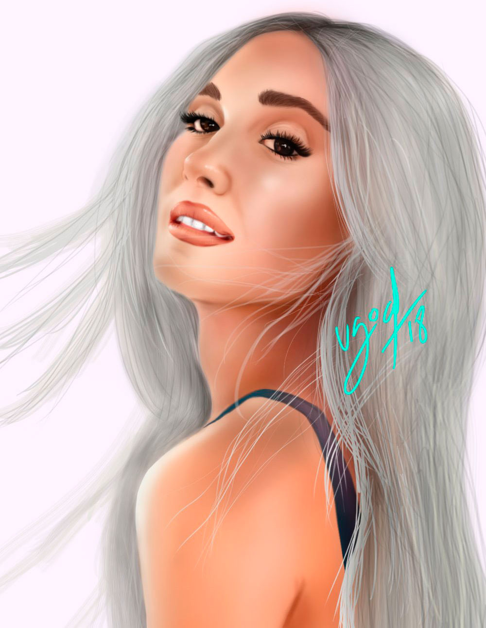 Retrato digital Ariana Grande Retrato digital Ariana Grande