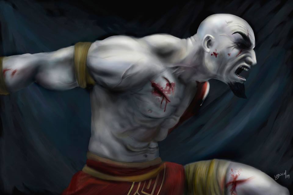 Ilustracion digital de Kratos God of War Ilustracion digital de Kratos God of War